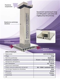 Zdjęcie Przepływowa lampa UV-C przeciwwirusowa/bakte